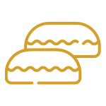 Decorative marzipan in multiple colors.